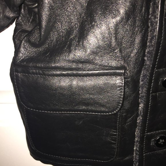 Vintage 90's Gap Genuine Leather Coat Size 3 - Picture 5 of 9